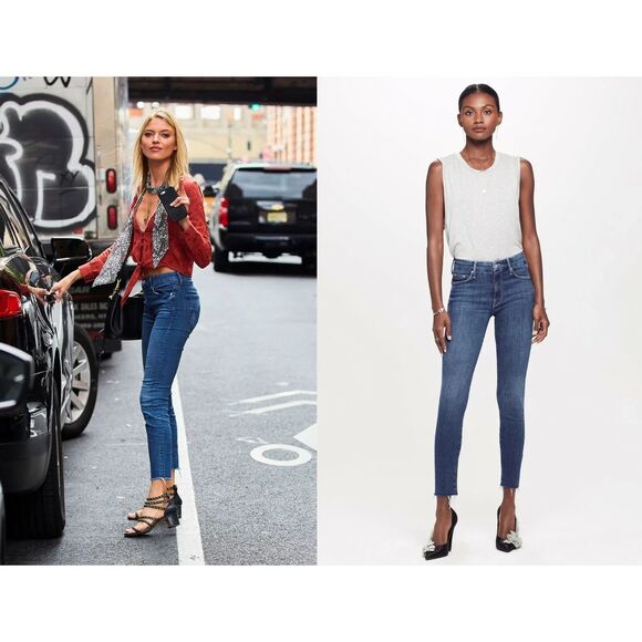 Mother Denim Looker Ankle Fray, Girl Crush, As Seen On Martha Hunt Size: 27 - Picture 1 of 9